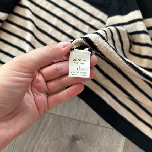 💐Spring Sale💐 Staccato Black & Cream‎ Striped Cardigan Sweater - Picture 4 of 5